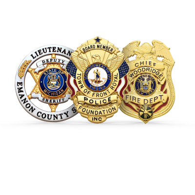 Law Enforcement and Fire Fighter Badges Custom Made for Your District